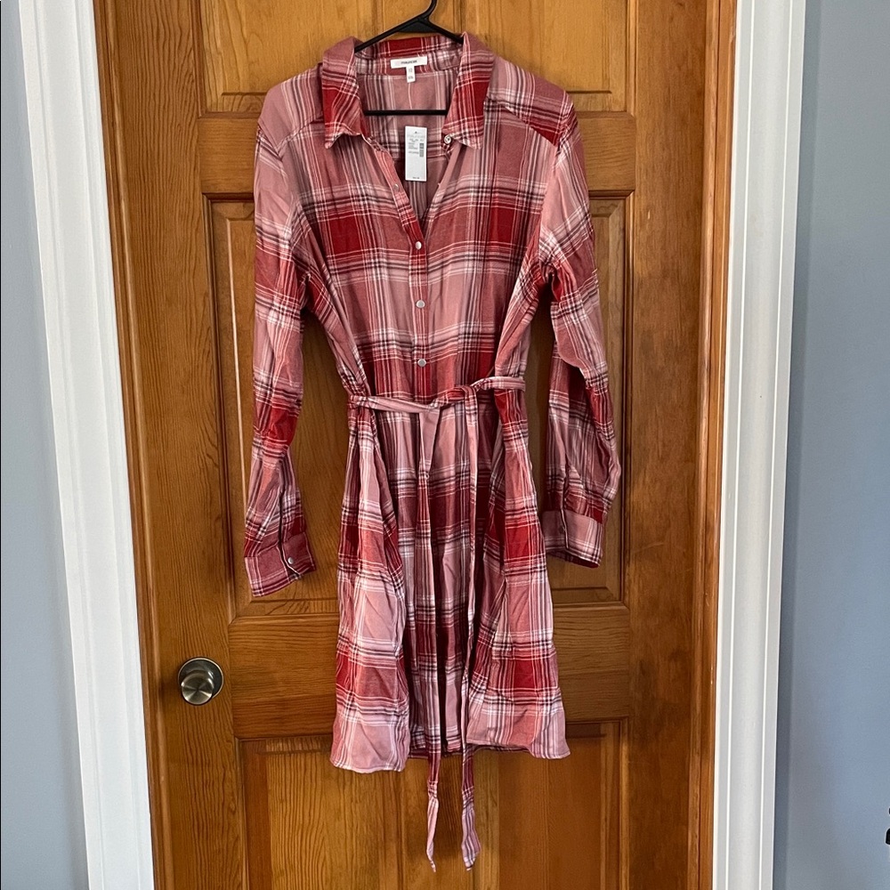 Maurices Red and Mauve Plaid Dress